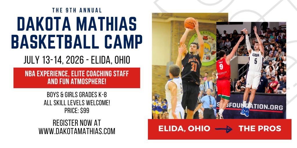 Dakota Mathias Basketball Camps Facebook ad: Dakota Mathias Basketball Camp 2026 - ELIDA