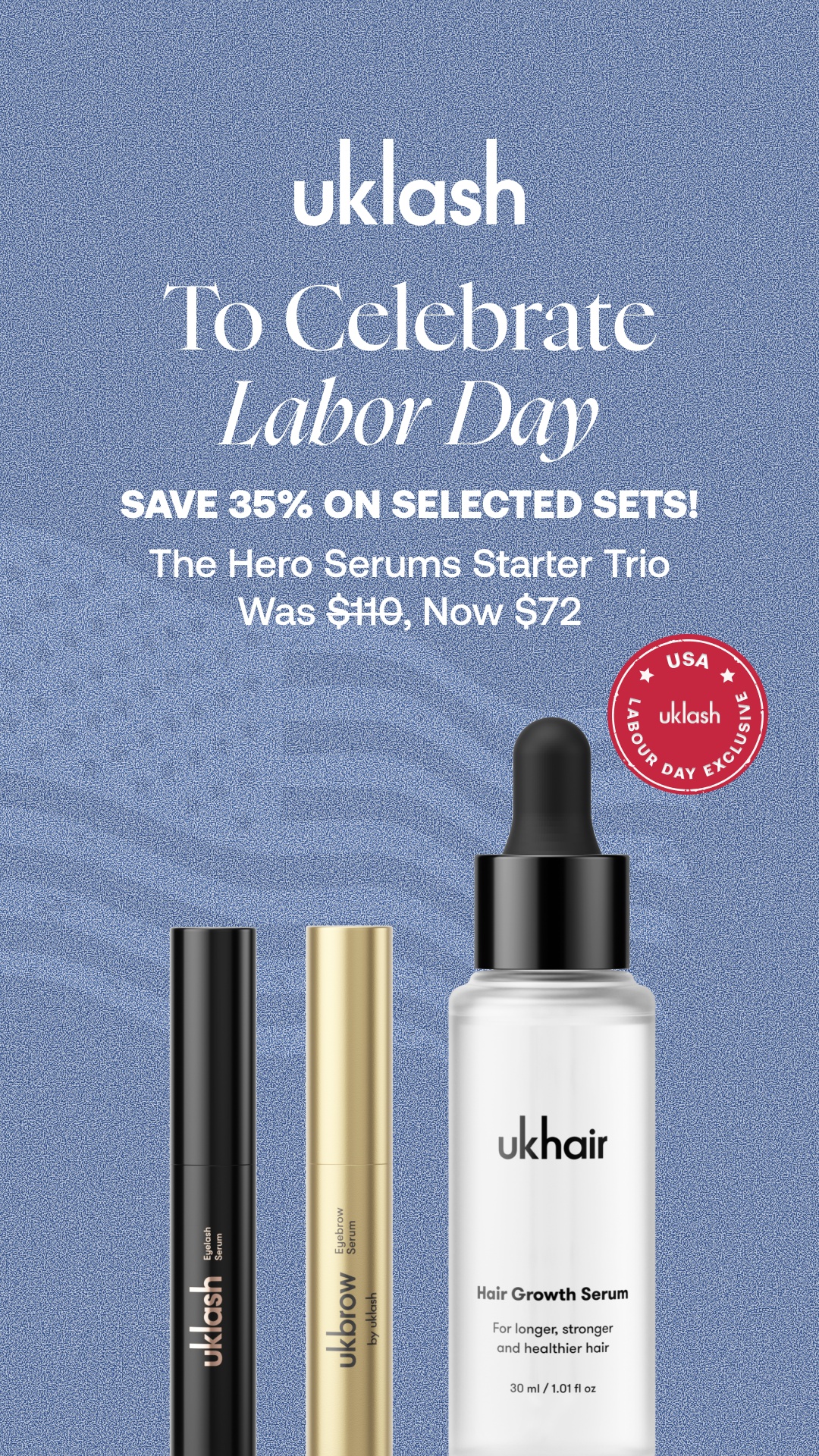 Uklash Facebook ad: Exclusive Labor Day Sets!