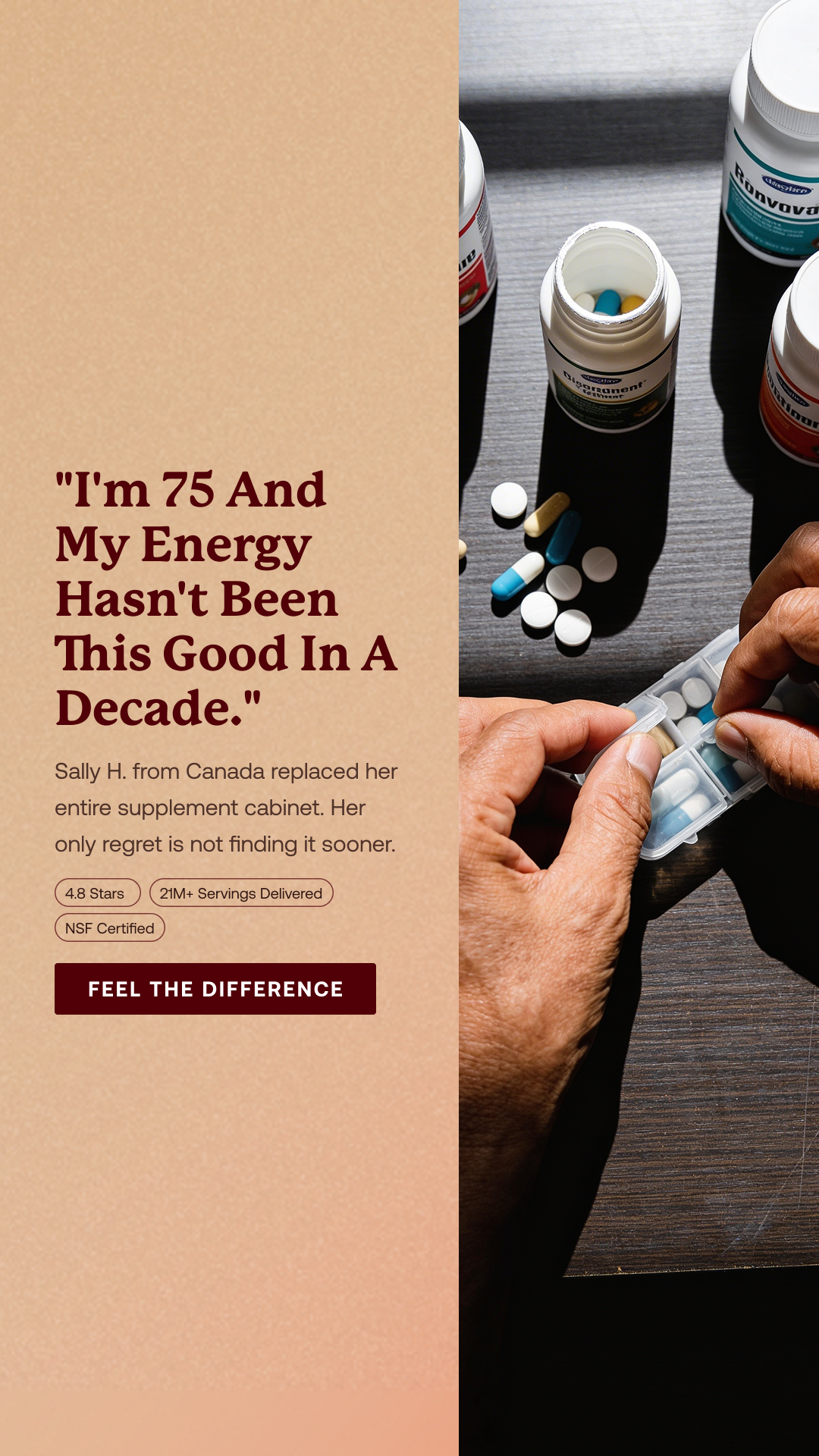IM8 Facebook ad: Age Well. Perform Better.