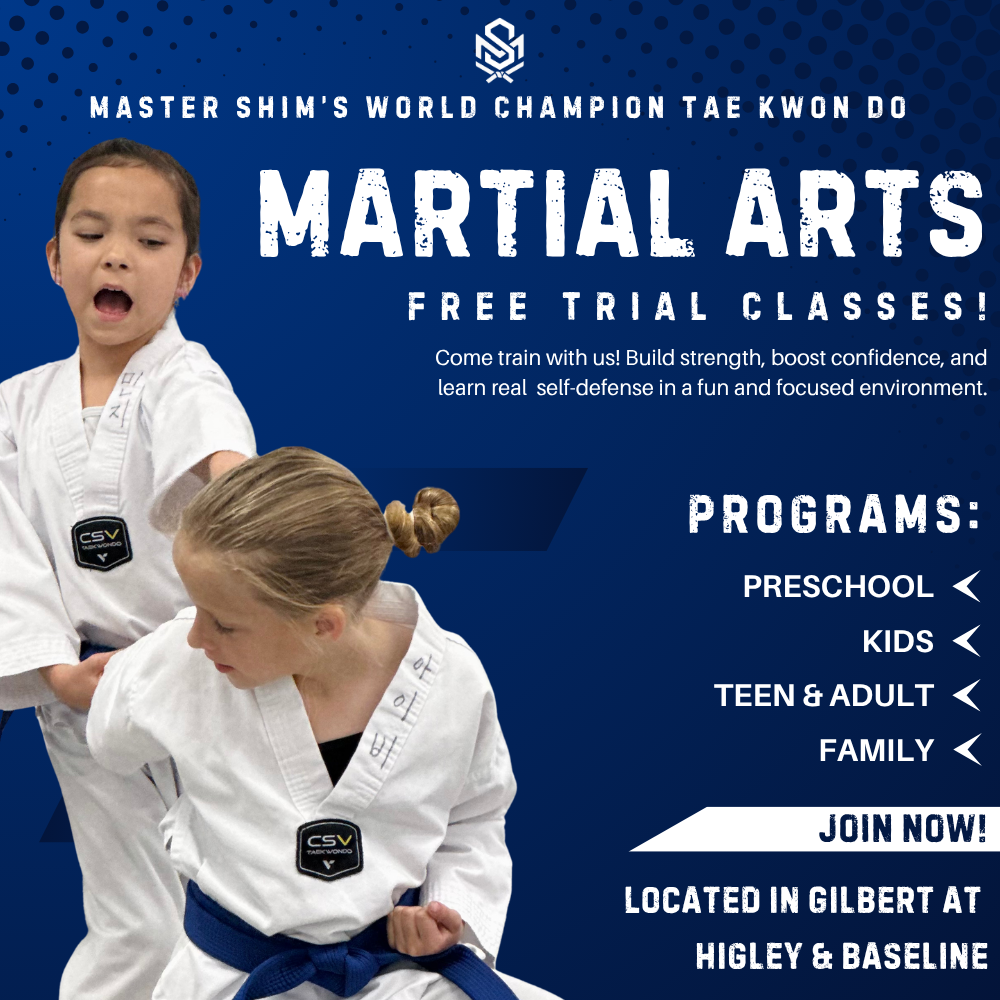Master Shim's World Champion Tae Kwon Do Facebook ad from May 20, 2026