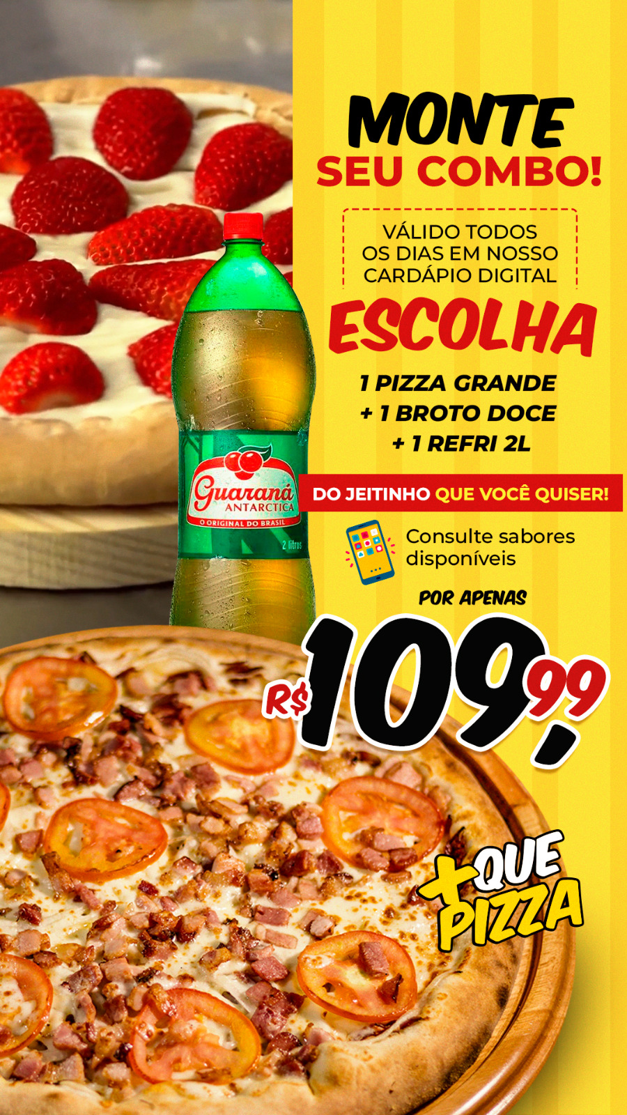 Pizzaria Mais Que Pizza Facebook ad from Aug 19, 2025