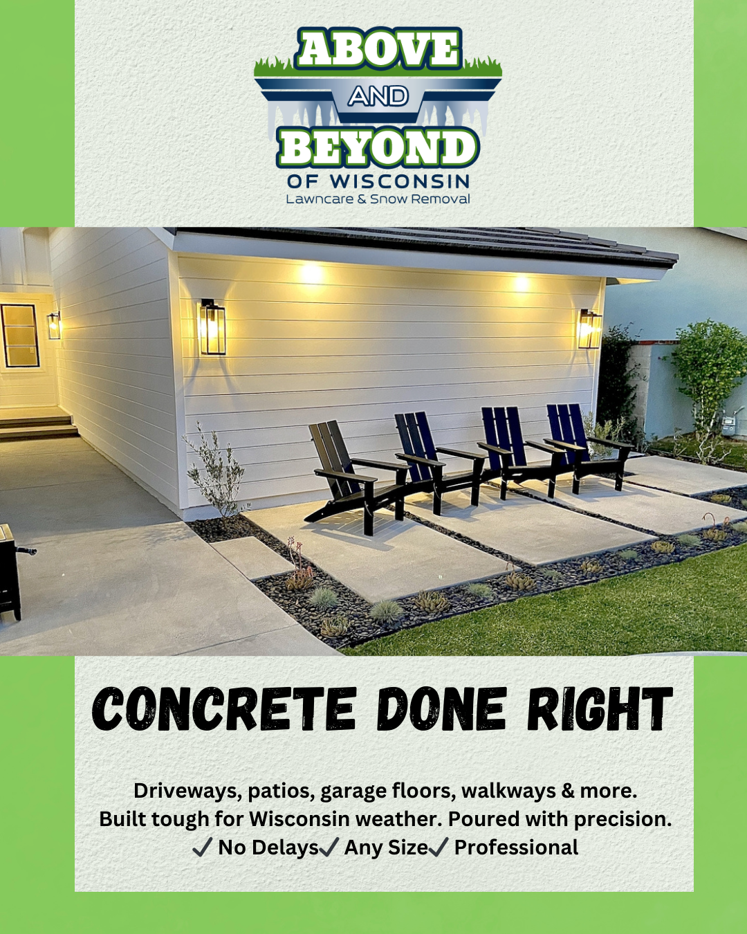 Above and Beyond of WI Facebook ad: Concrete That Holds Up