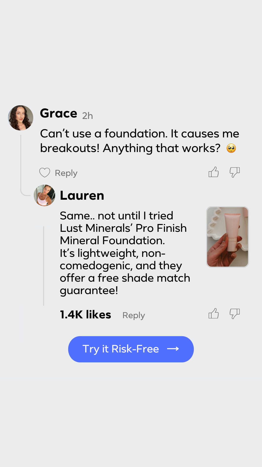 Lust Minerals Facebook ad