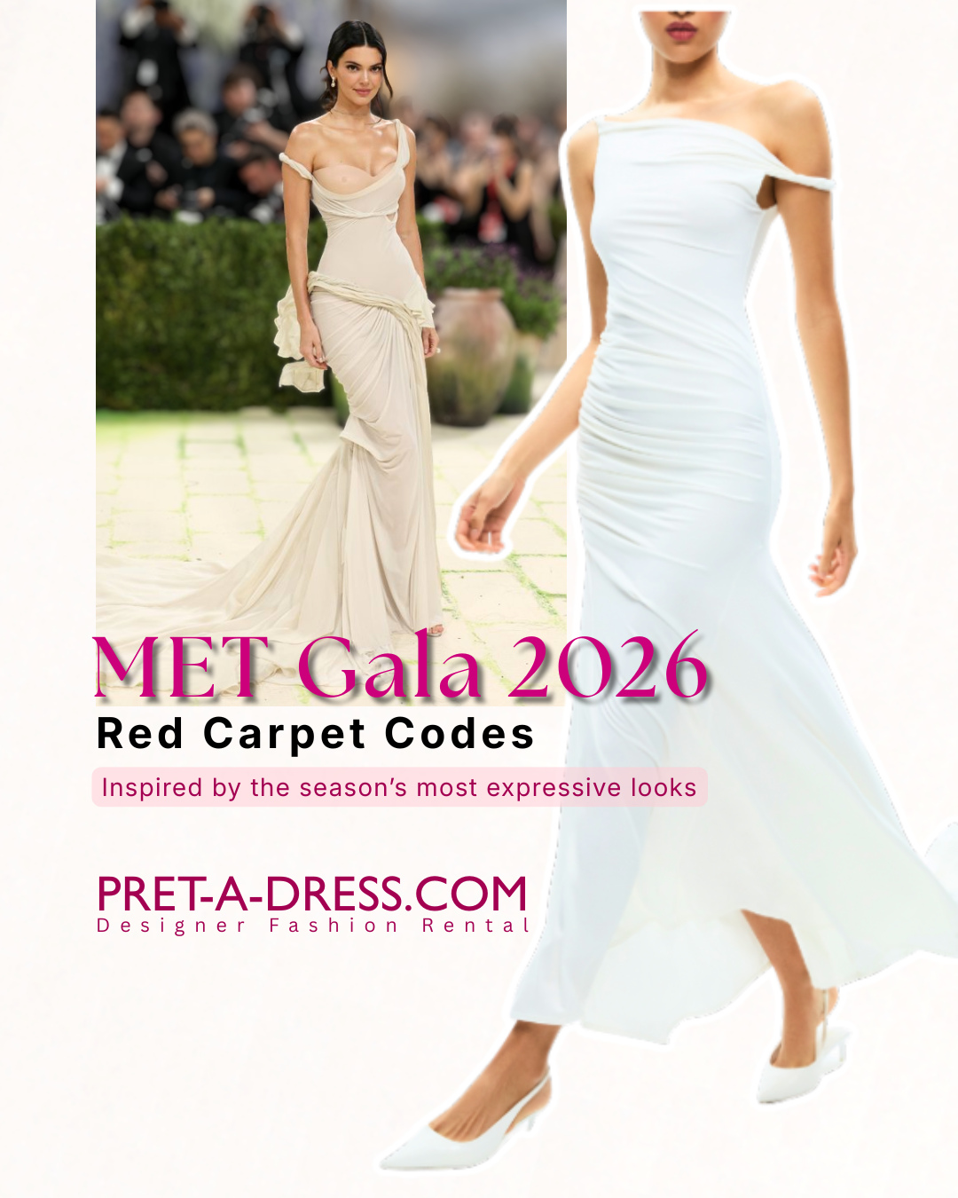 Pret-a-Dress.com Facebook ad: Red Carpet Codes, interpreted the Pret-a-Dress way.