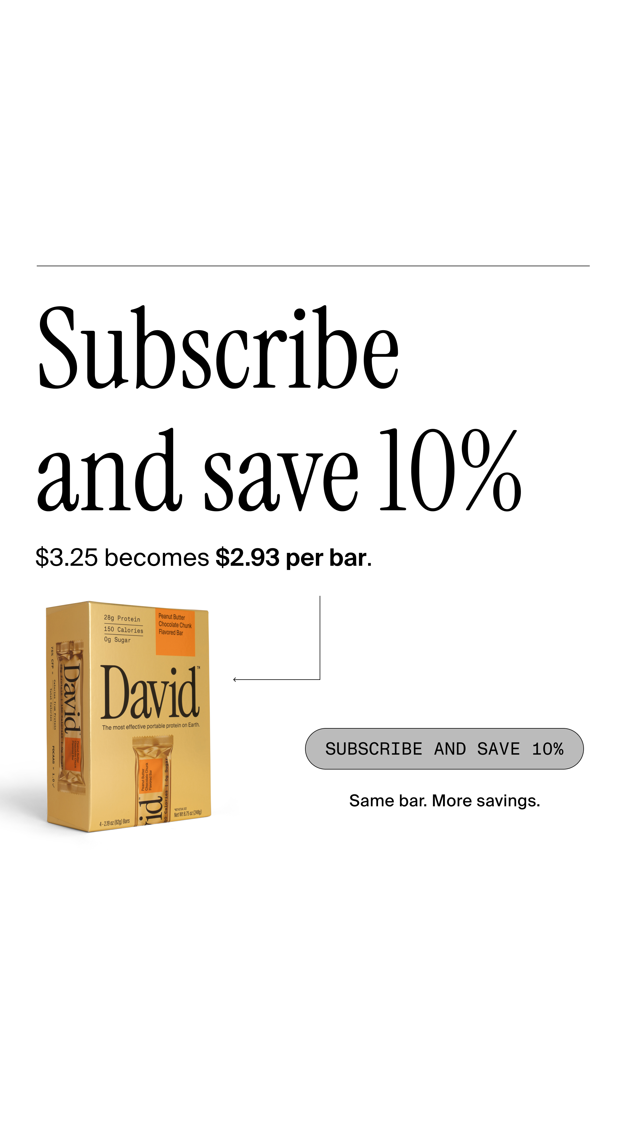 David Protein Facebook ad