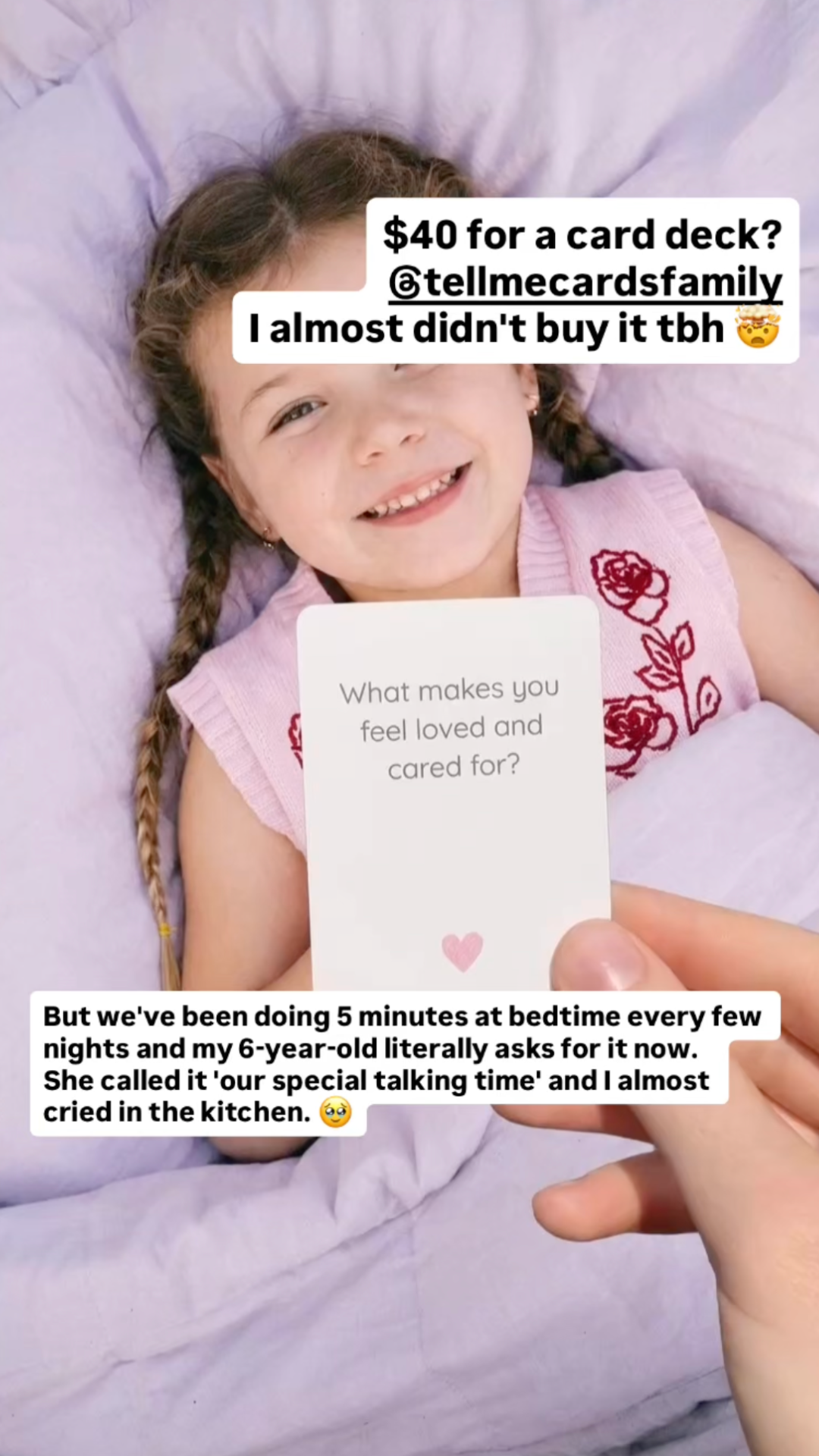Tell Me Cards Facebook ad: By age 10, their inner voice is locked in