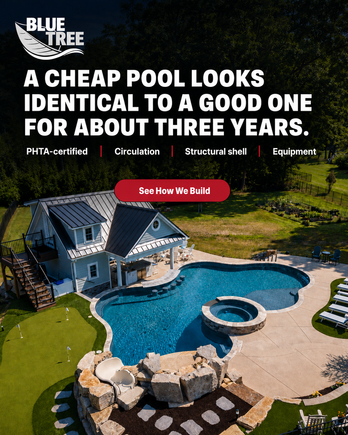 Blue Tree Outdoor Living Facebook ad: Request a free consultation