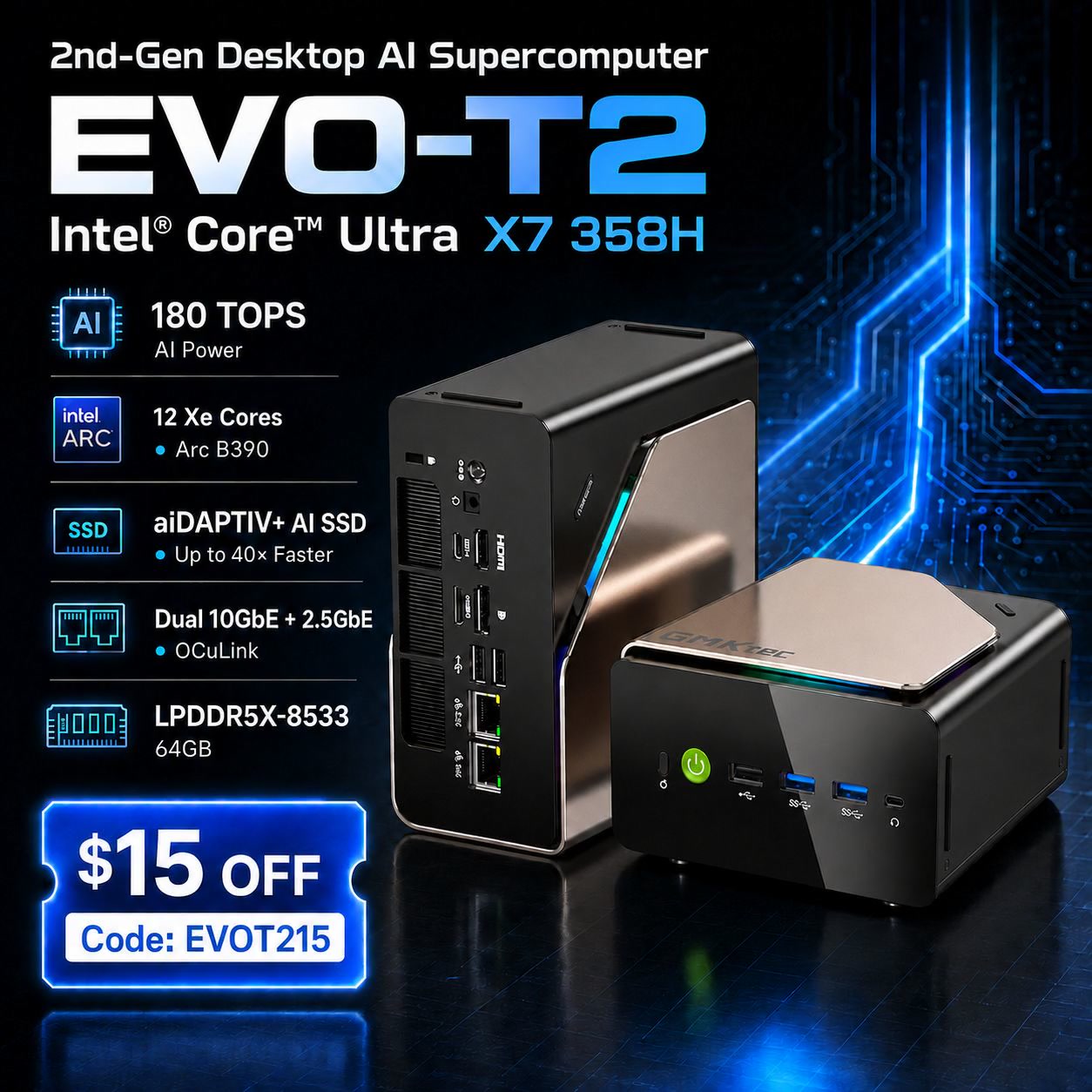 GMK Facebook ad: EVO-T2 Ultra X7 358H | Arc B390