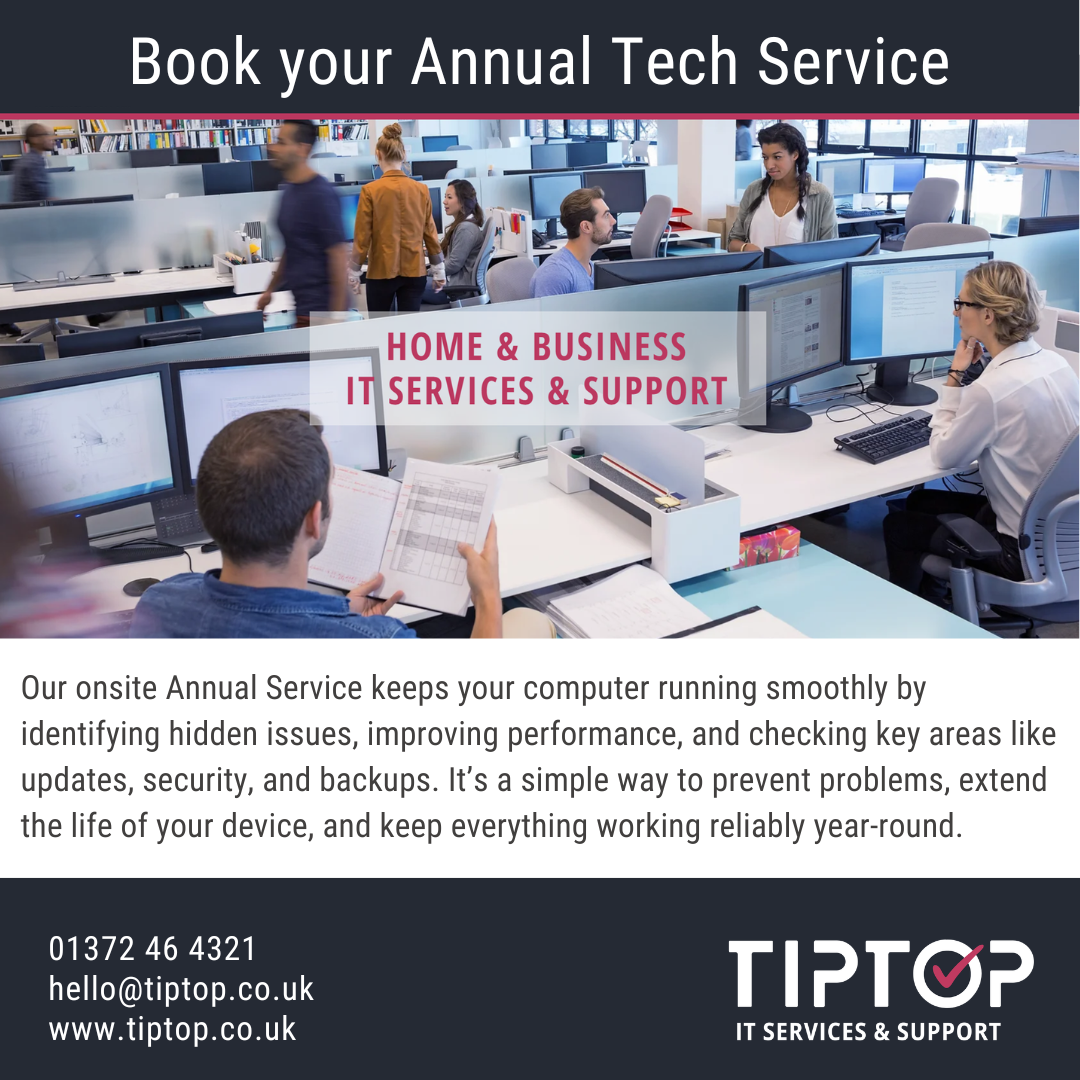 TipTop Computers Facebook ad: Book your Tech Service today