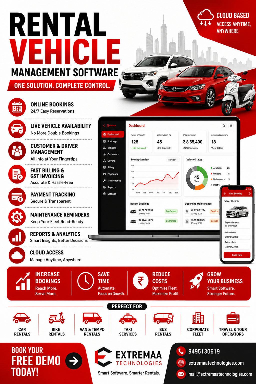Extremaa Technology Facebook ad: Drive More Bookings.