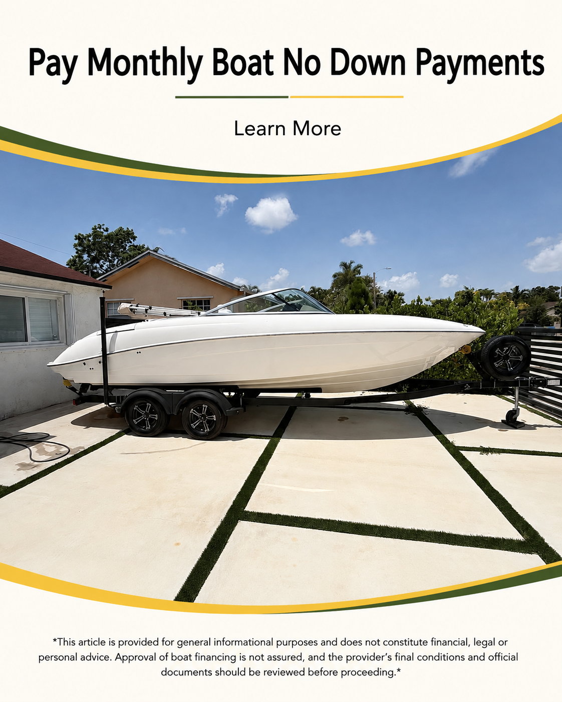 Innovate Your Life Facebook ad: Pay Monthly Boat No Down Payments