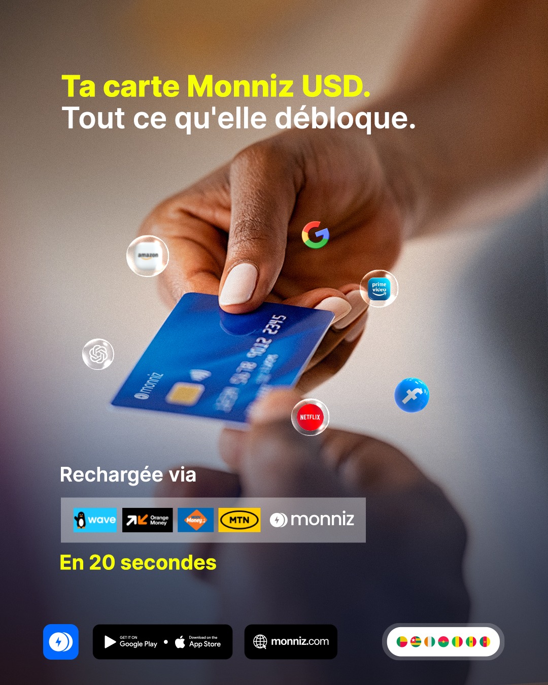 Monniz Facebook ad: Ta carte en 2 min