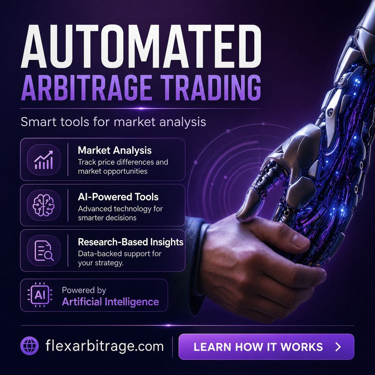 QuantumAlgo Solutions Facebook ad: AI Trading Systems