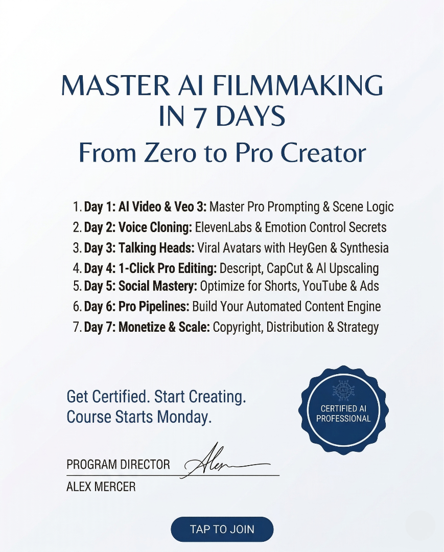 Steptwo.ai Facebook ad: Learn AI Filmmaking In Just 48 Hours