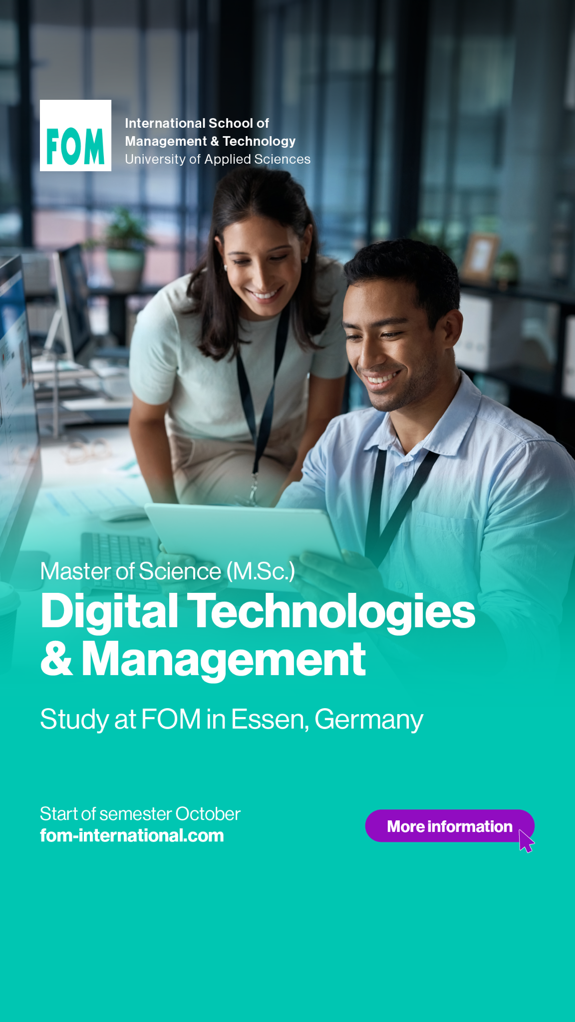 FOM University Facebook ad