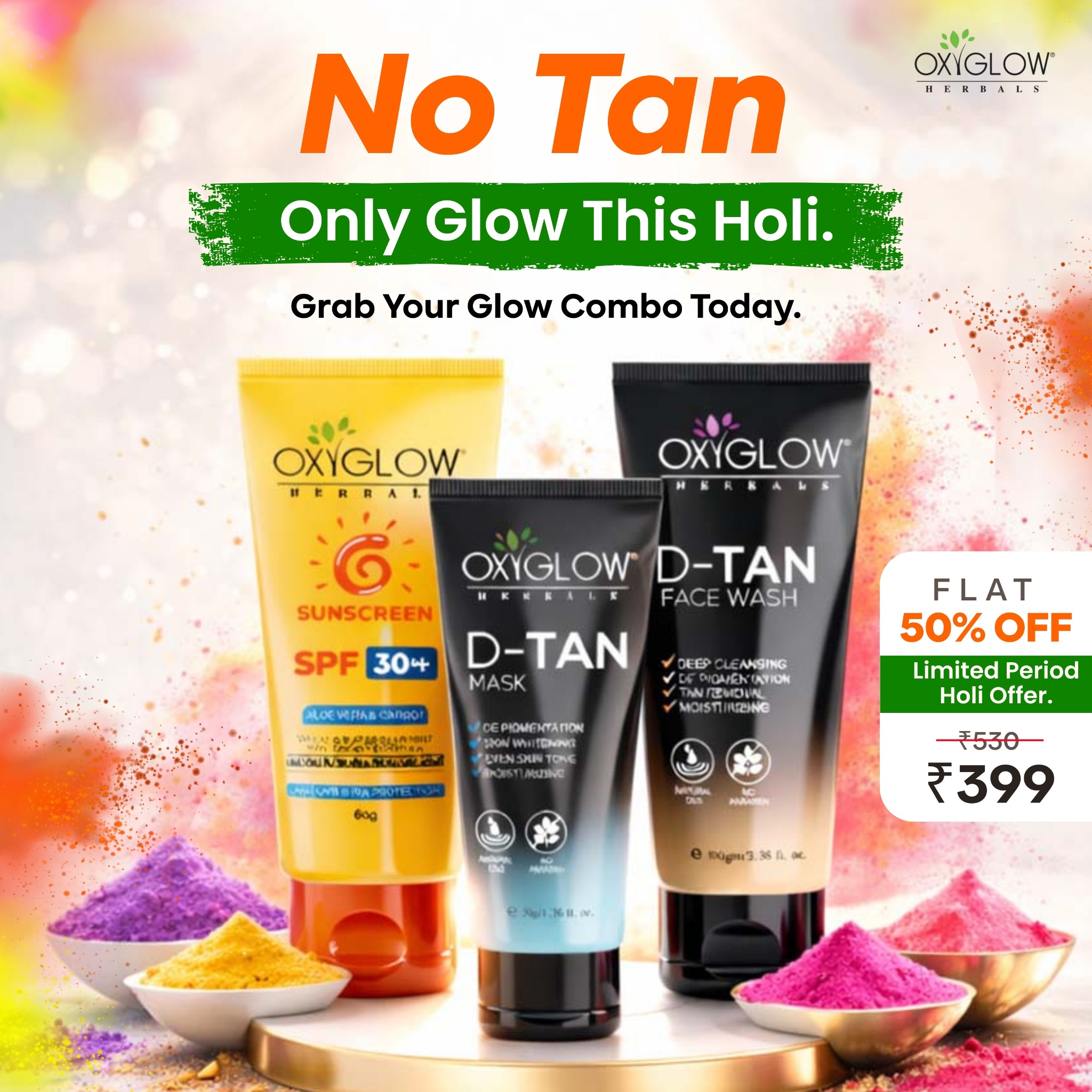 OxyGlow Cosmetics Facebook ad
