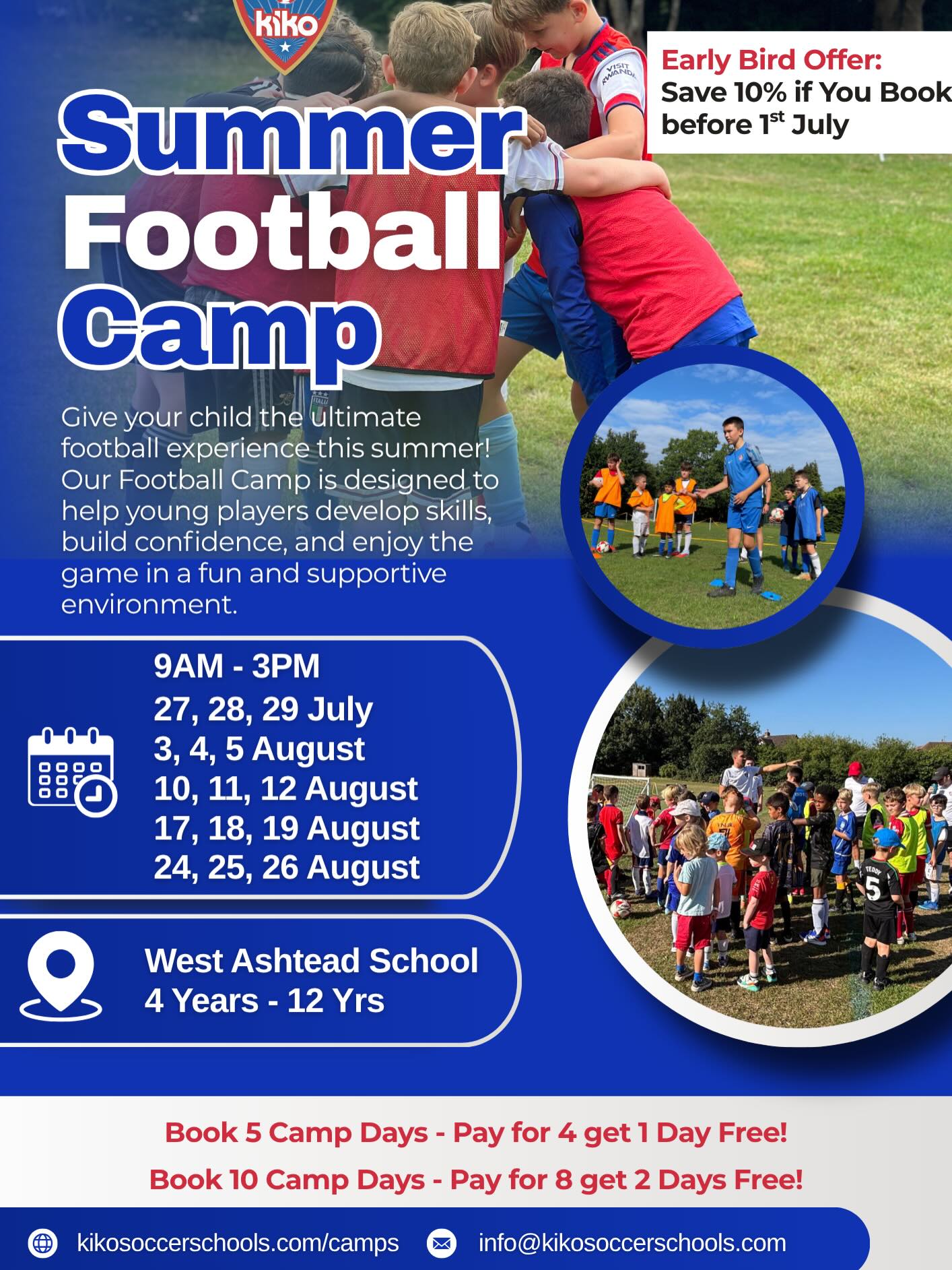 Kiko Soccer Schools Facebook ad