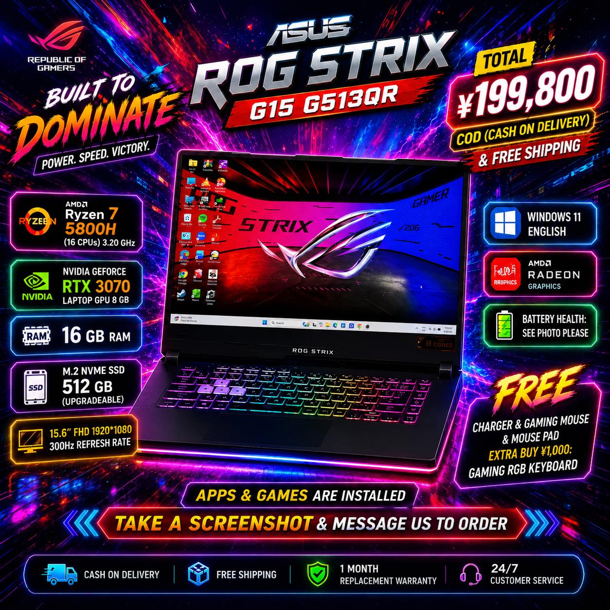 TECH STORE 合同会社 Facebook ad: Laptop Gaming RGB Berperforma Tinggi dengan GPU Powerful
