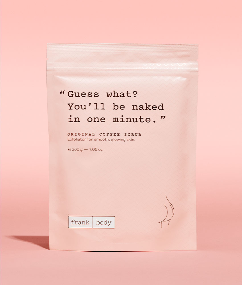 Frank Body Facebook ad: If you remember the shower pics, you already…