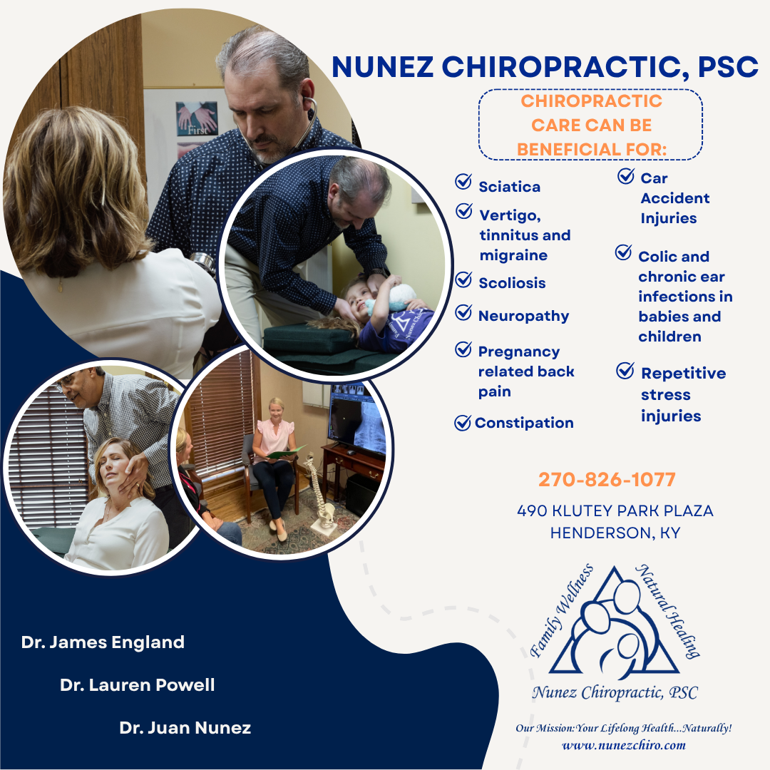 Nunez Chiropractic, PSC Facebook ad: Safe, Effective, Drug-Free Healthcare for the Whole Family!