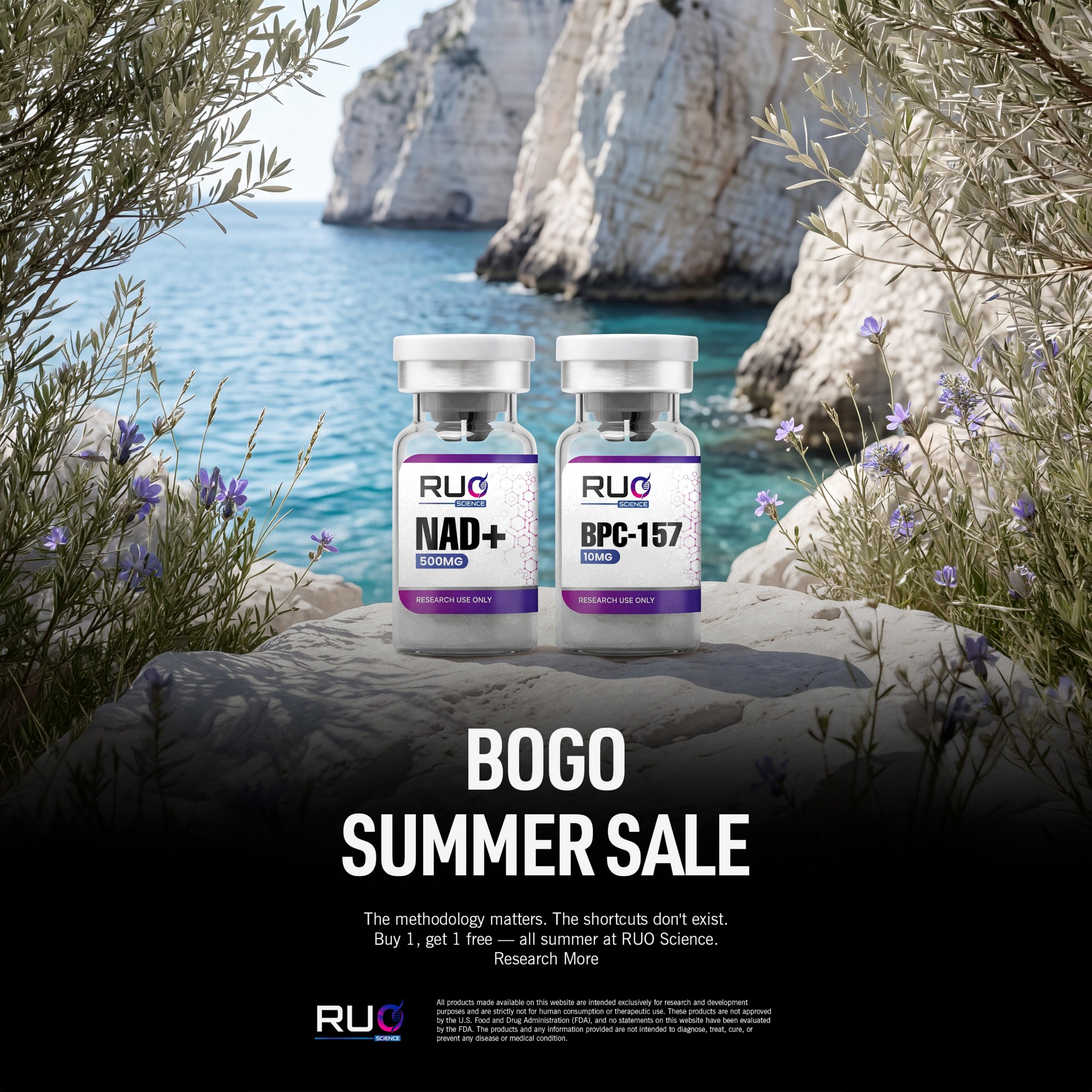 RUO Science Labs Facebook ad: Get Two For The Price Of One.