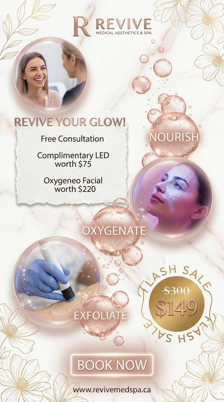 Revive MD Med Spa Facebook ad: FLASH SALE: $405 Glow Bundle for $149