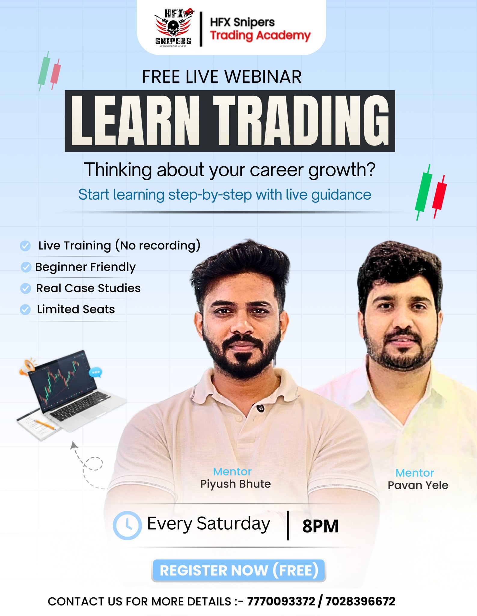 HFX Snipers Facebook ad: Master the Markets: Step-by-Step Training