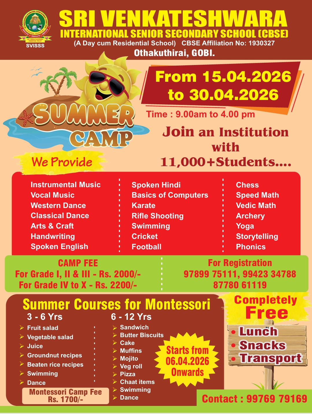 SVIS CBSE - Gobichettipalayam Facebook ad: NEET 2026 CRASH COURSE, Limited Seats!