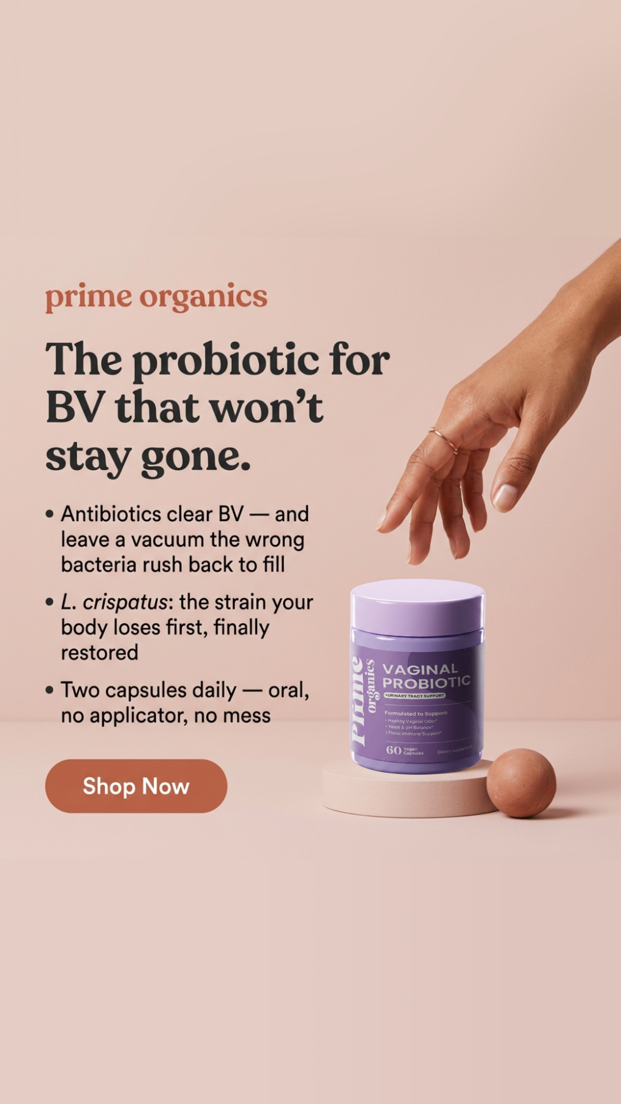 Prime Organics Facebook ad: Led By The Strain Most Formulas Skip