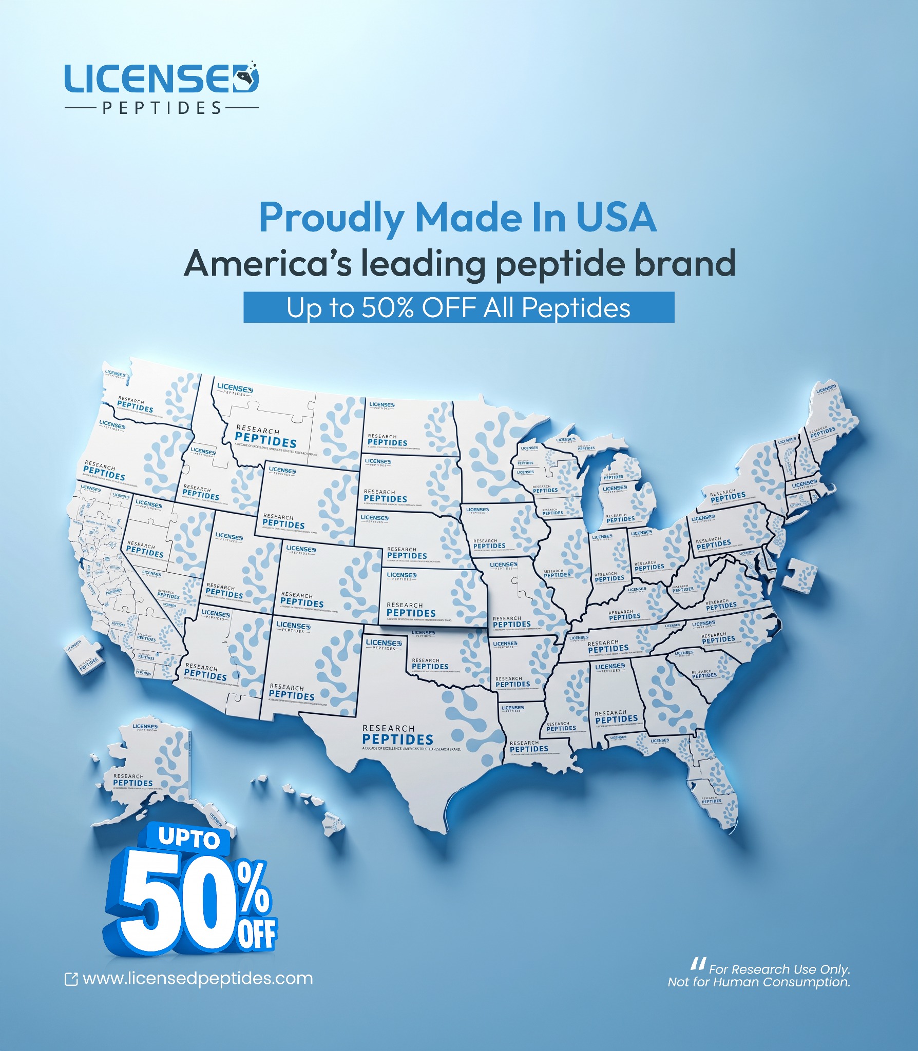 Licensed Peptides Research Updates Facebook ad