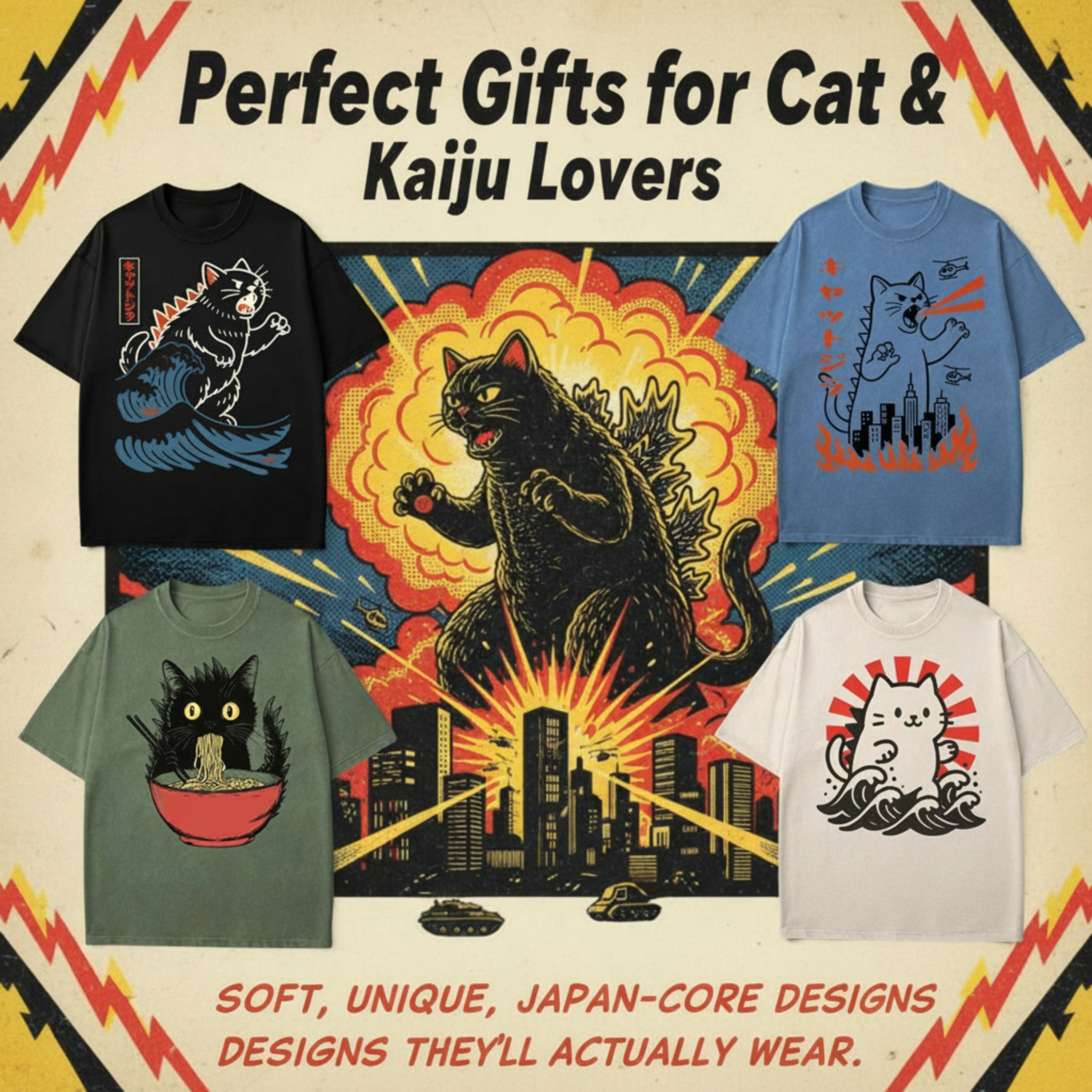 So Happy Fun Time Facebook ad: Perfect Gifts for Cat & Kaiju Fans