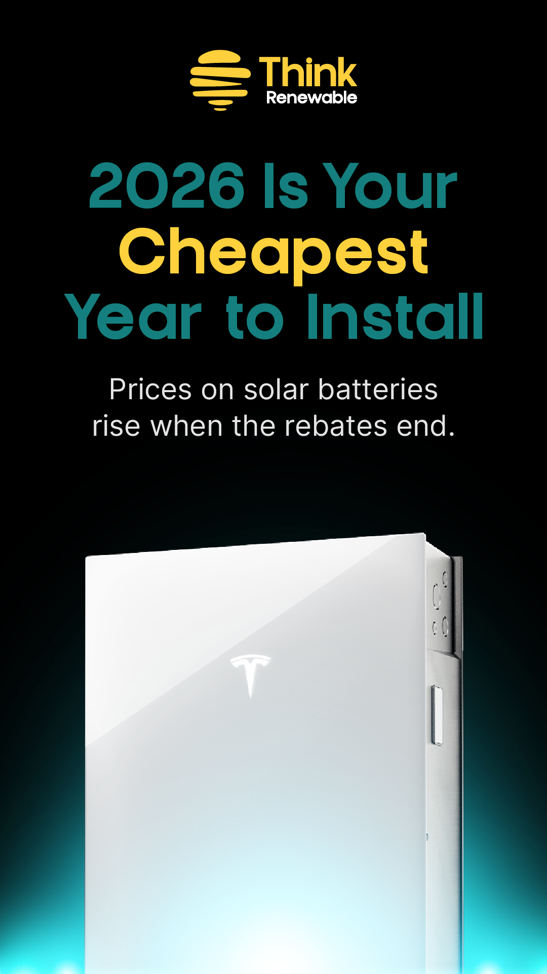 Think Renewable Facebook ad from May 15, 2026