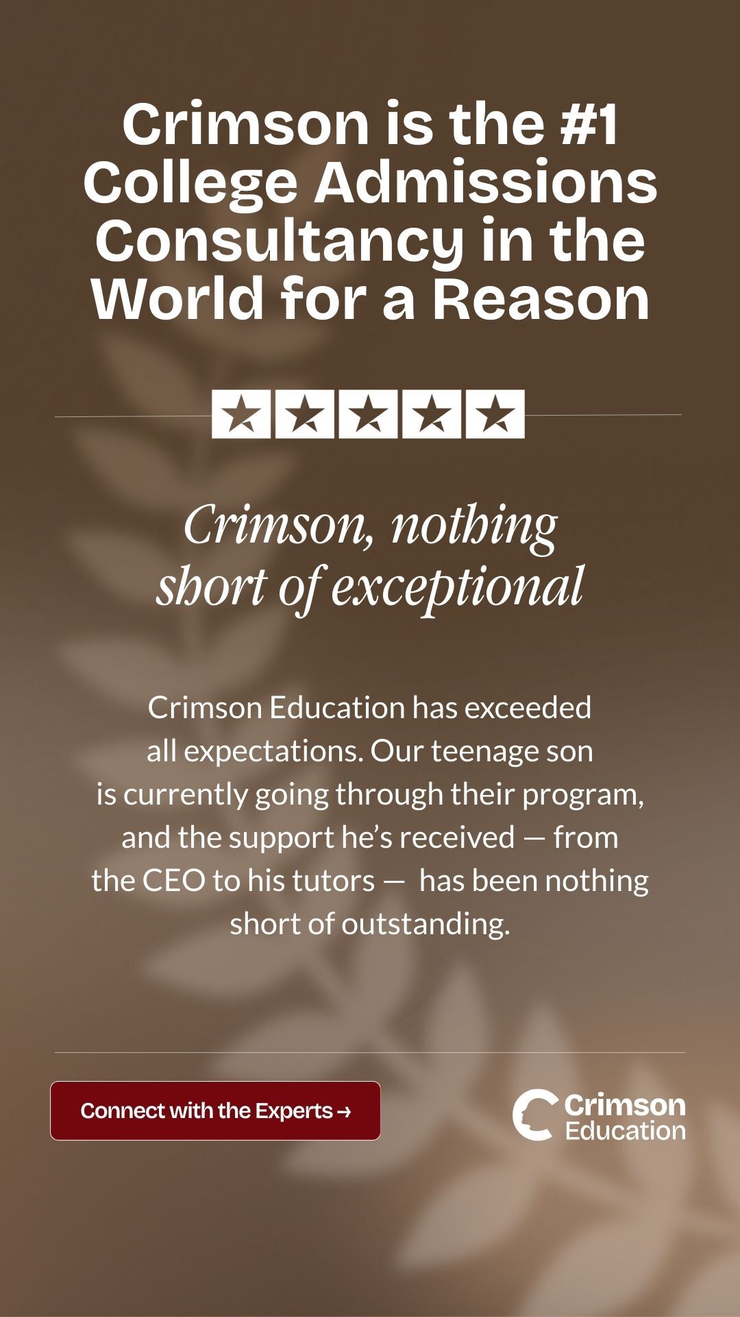 Crimson Education Facebook ad