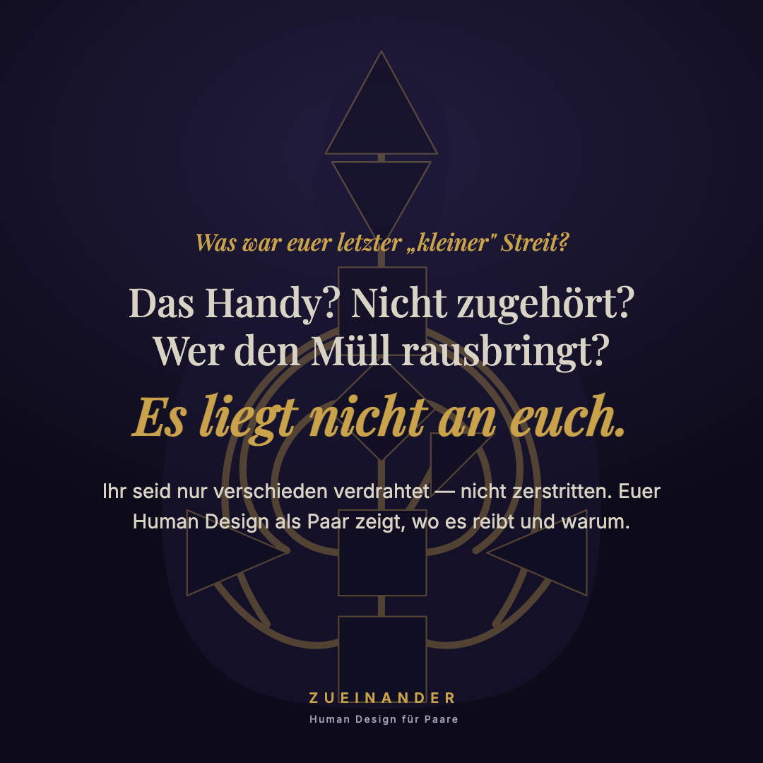 Zueinander Facebook ad: Welcher Paar-Typ seid ihr? Human Design für Paare