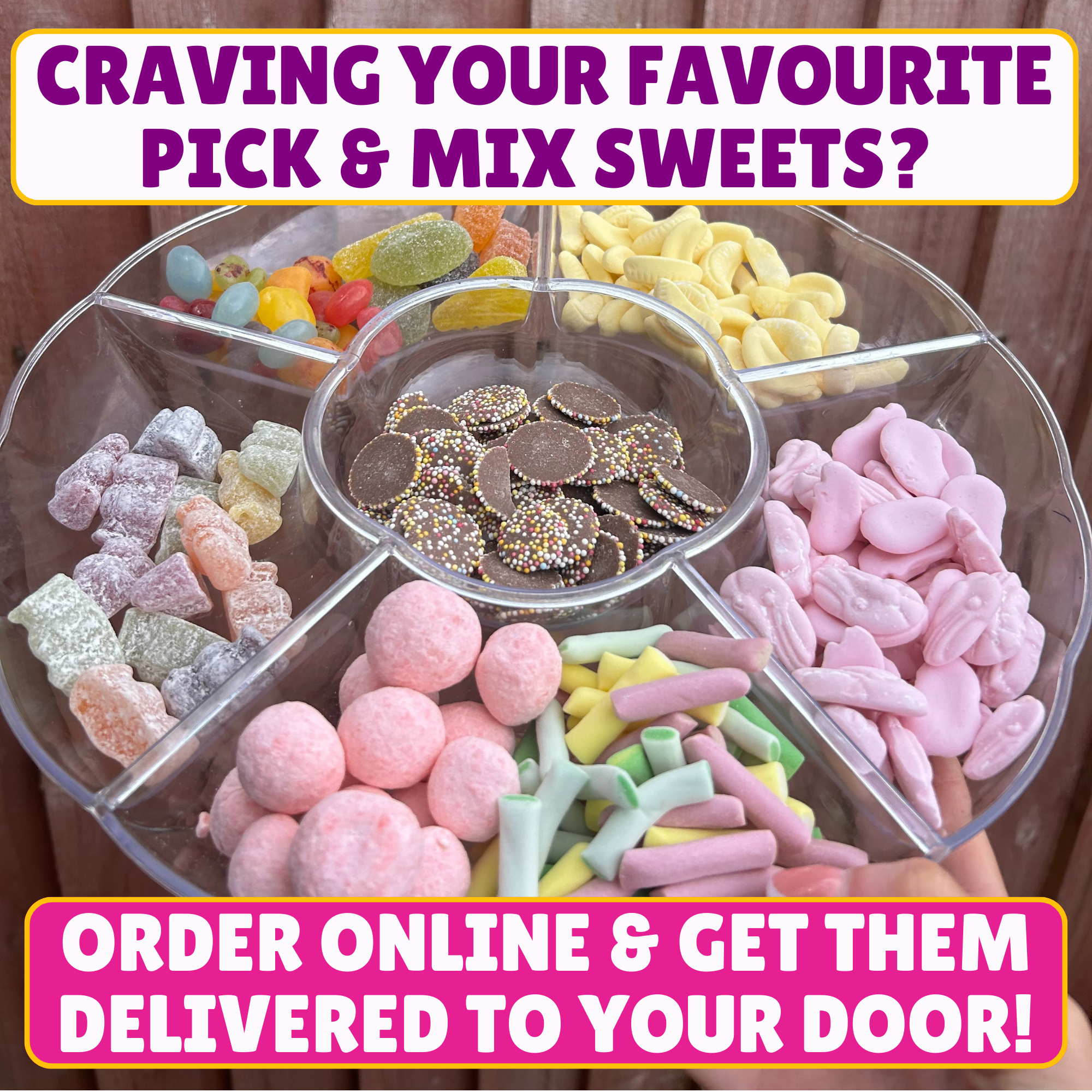 Candy Delivered Facebook ad: Get Retro Pick & Mix Sweets Delivered
