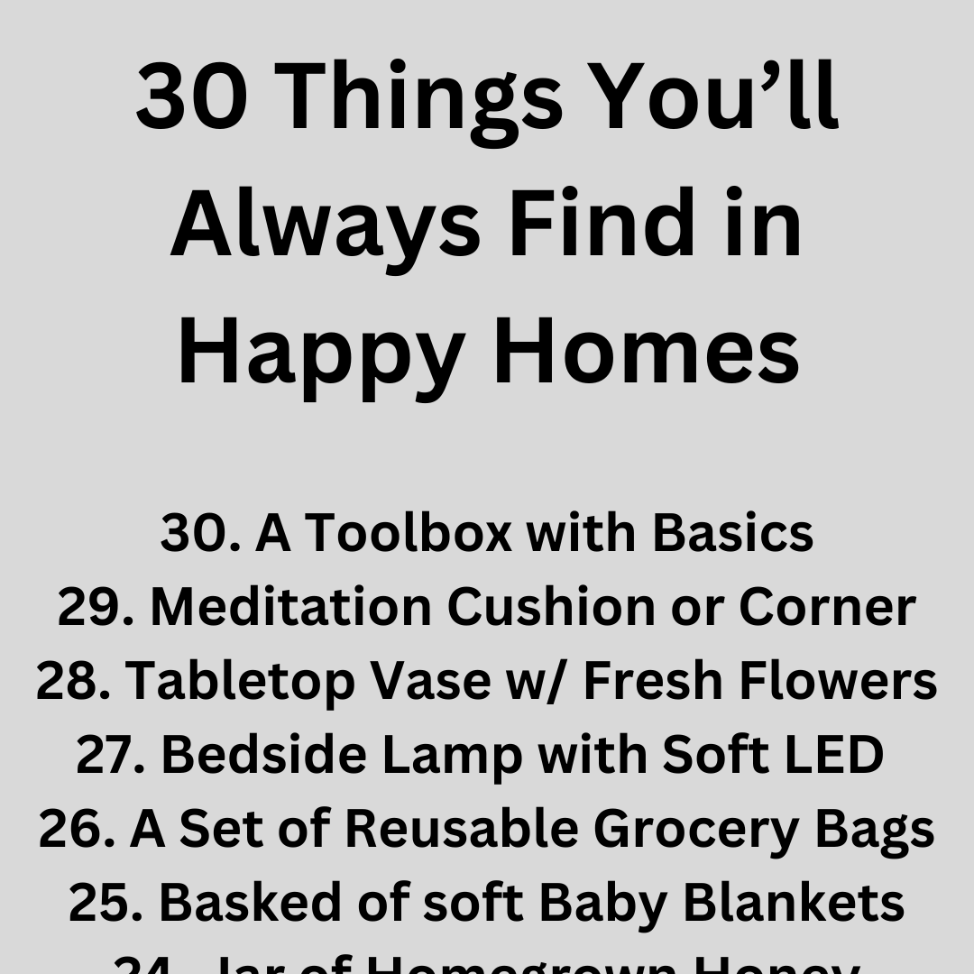 Nimvo Facebook ad: 30 Things You'll Always Find in Happy Homes