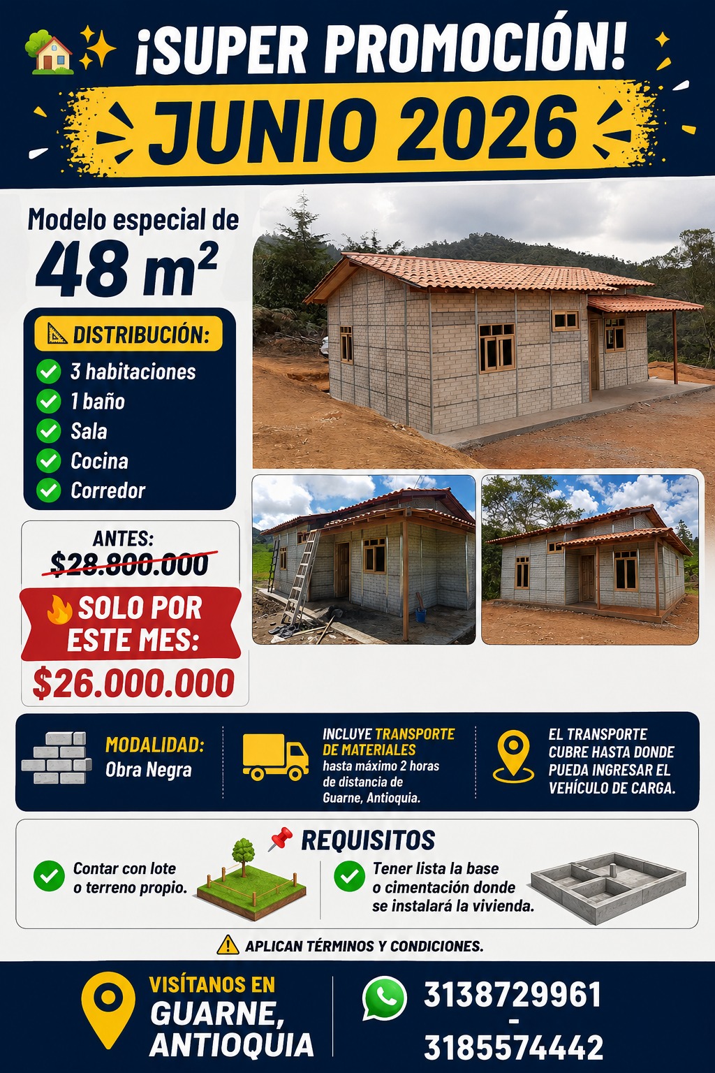 Constructora Construcol Prefabricados Facebook ad: Casas prefabricadas en Medellín, Colombia | Construcol