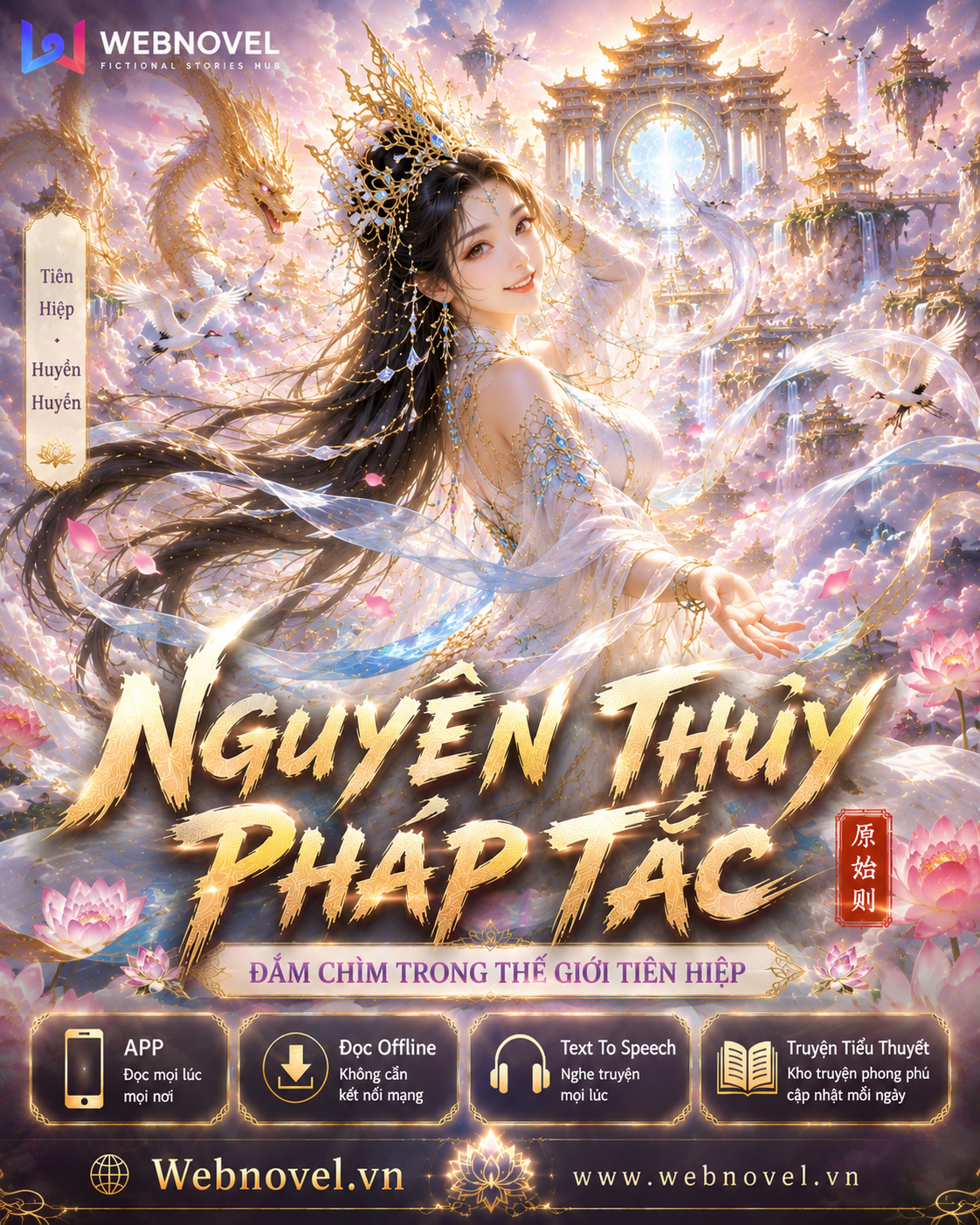 Webnovel.vn Facebook ad: Nguyên Thủy Pháp Tắc Đỉnh Cao