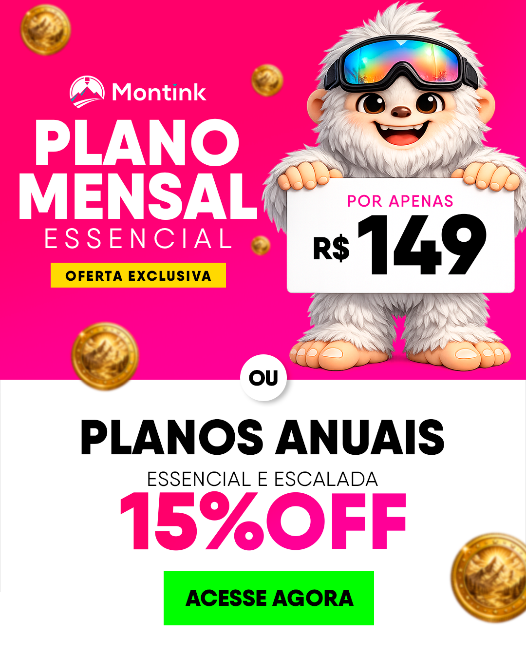 Montink Facebook ad: Finalize Sua Inscrição com 15% Off