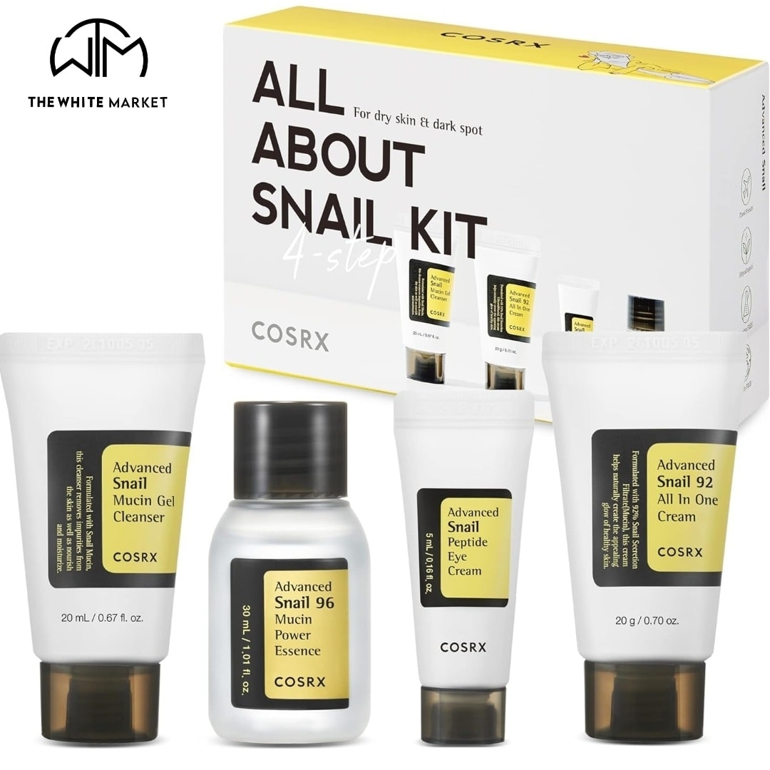 The White Market TT Facebook ad: The Advanced Snail Viral Korean Skincare Kit is…
