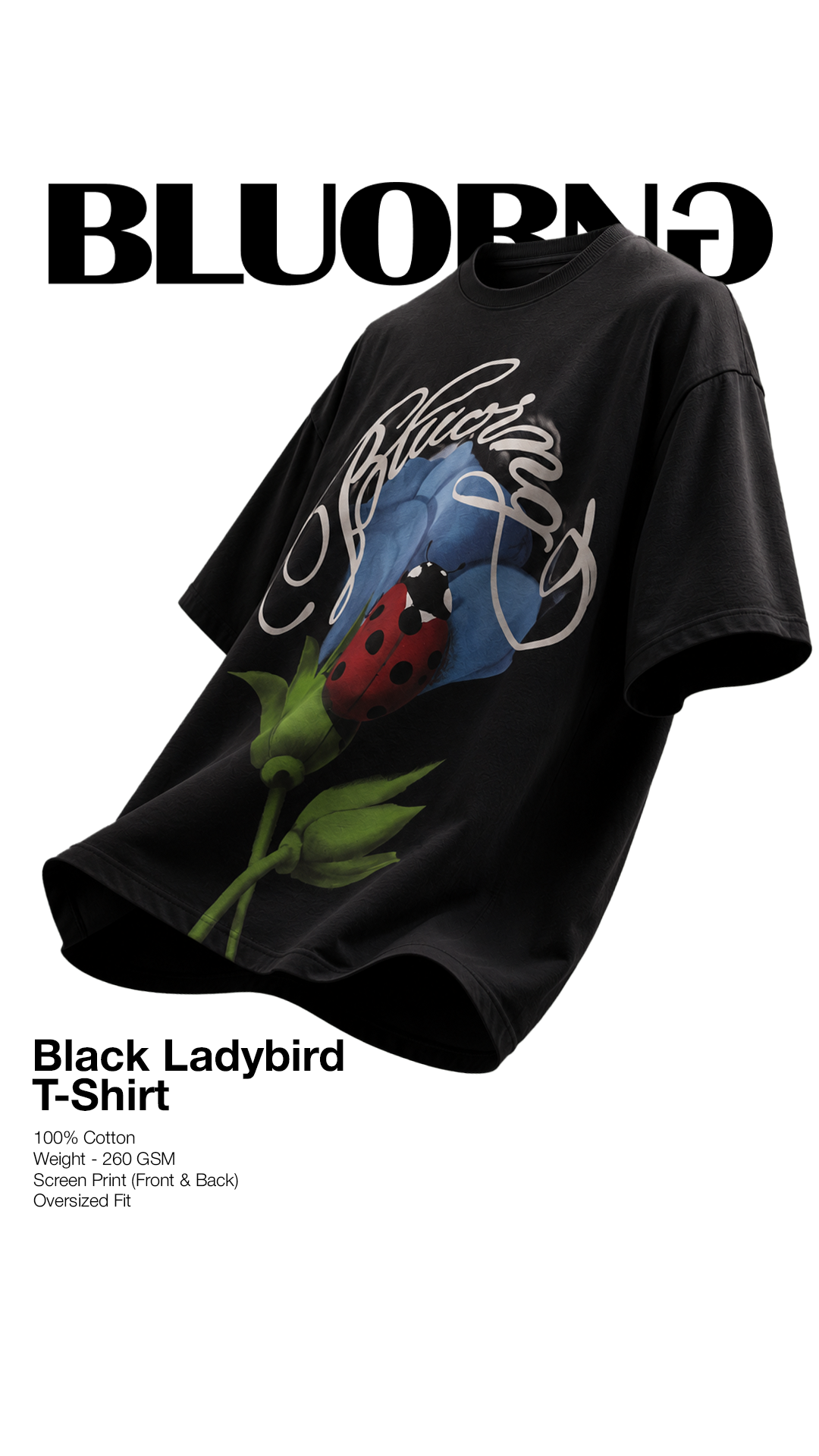 Bluorng Facebook ad: Black Ladybird T-Shirt
