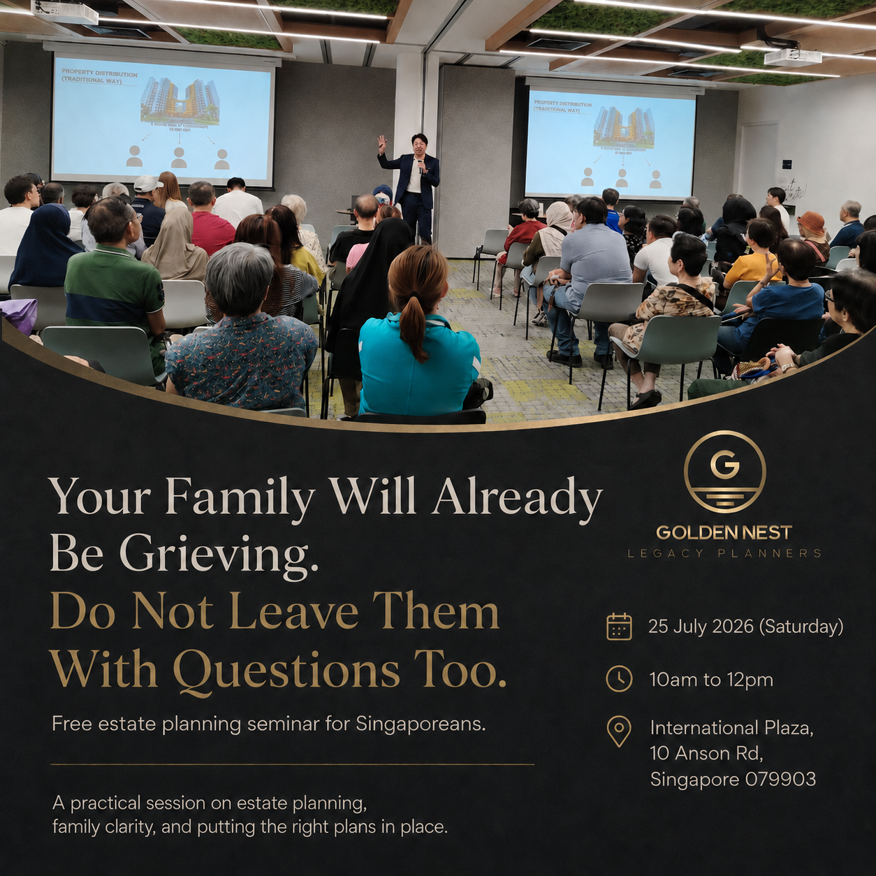 Golden Nest Legacy Planners Facebook ad: Don't Leave Your Legacy to Chance