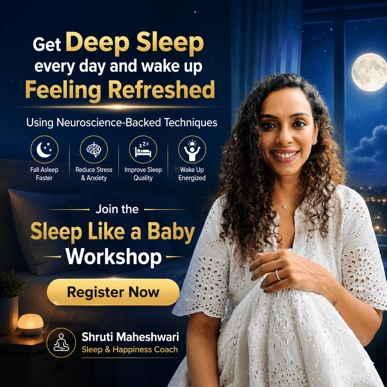 Happiness Gurukul Facebook ad: Sleep Naturally Without Medicines