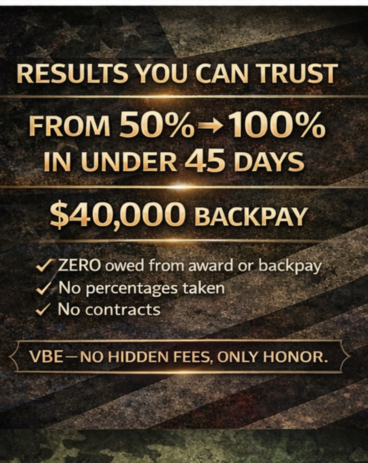 Veterans Benefits Evaluations Facebook ad