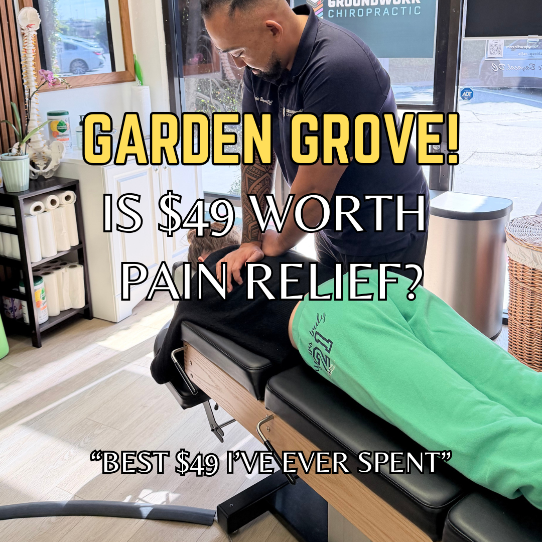 Groundwork Chiropractic Facebook ad: $49 HOLISTIC REJUVENATION SESSION IN GARDEN GROVE