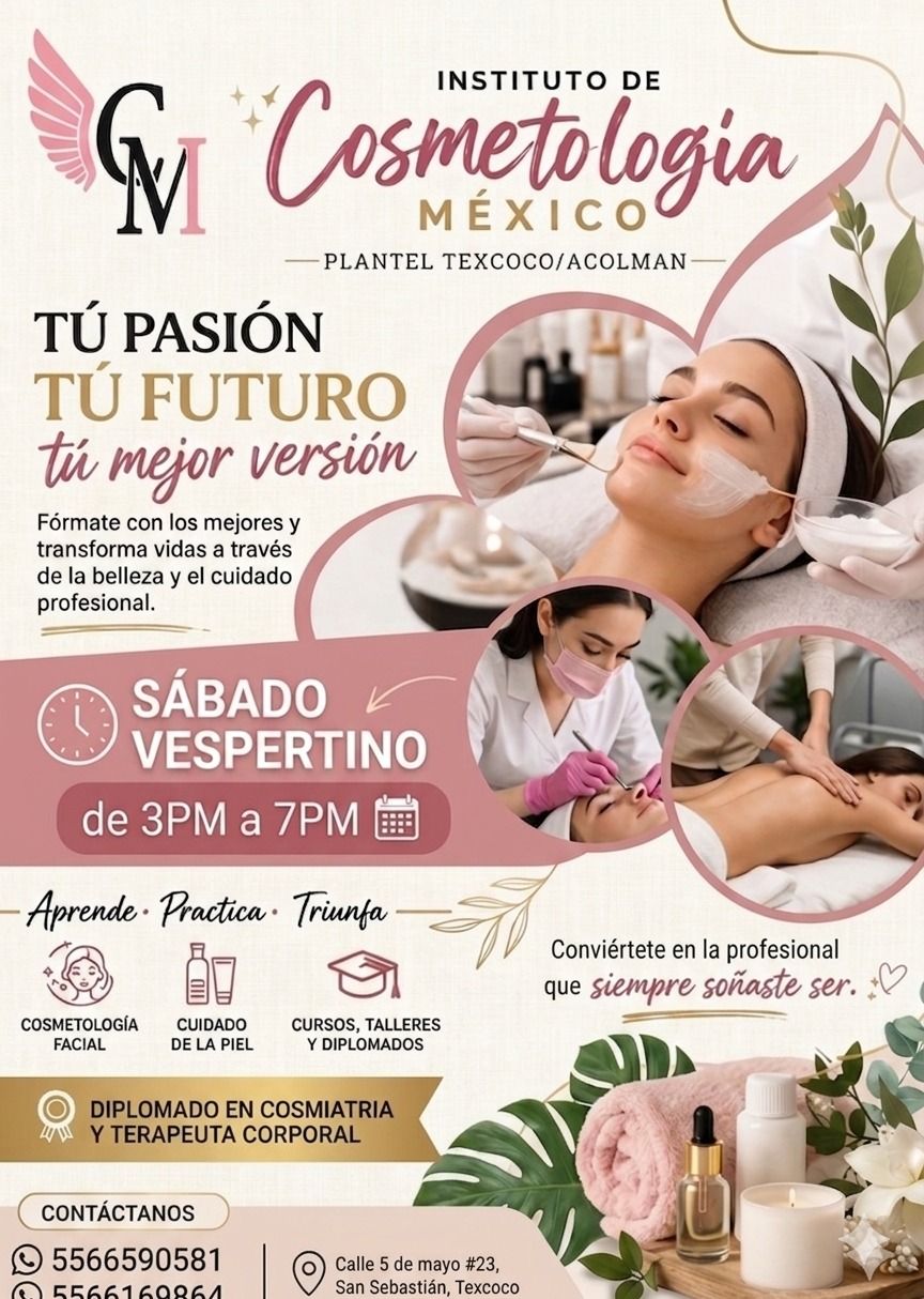 Instituto de Cosmetología México - Sucursal Texcoco Facebook ad from Apr 8, 2026