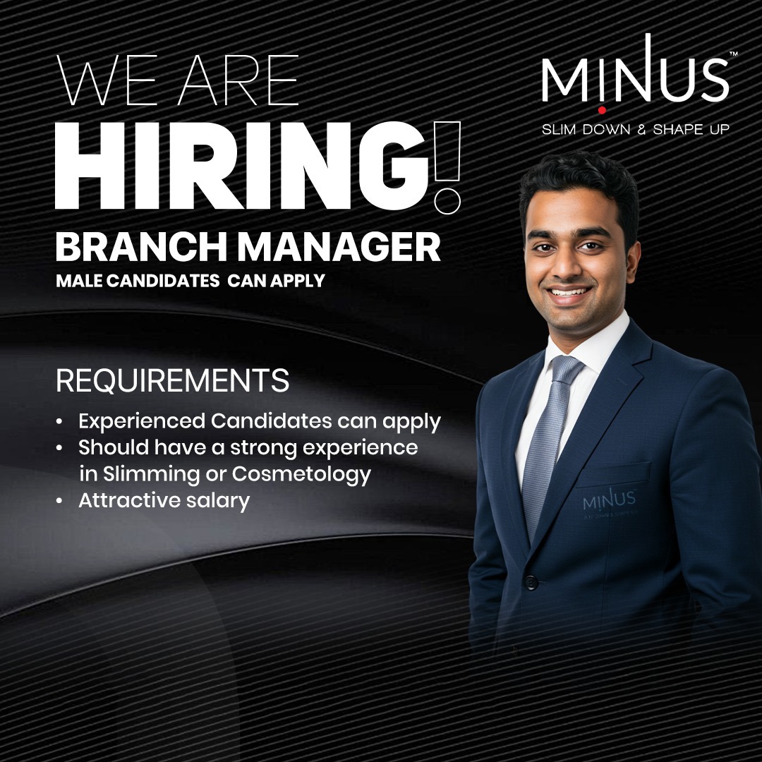 Minus Slimming Clinic Facebook ad: Branch Manager, Apply Now