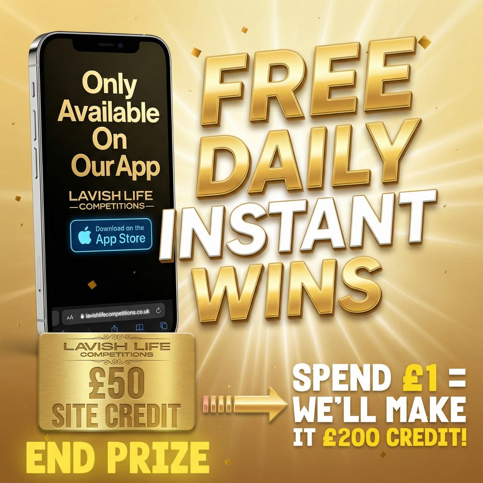 Lavish Life Competitions UK Facebook ad