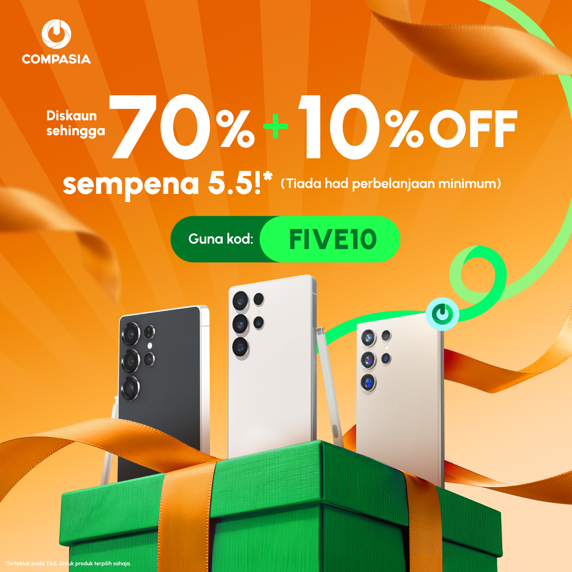 CompAsia Malaysia Facebook ad: Diskaun Sehingga 70%