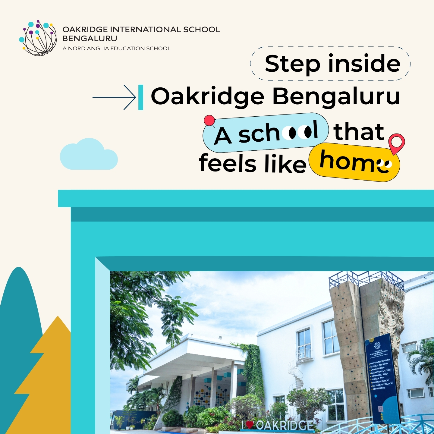 Oakridge International School Bengaluru Facebook ad: A school that feels like home-where your child…